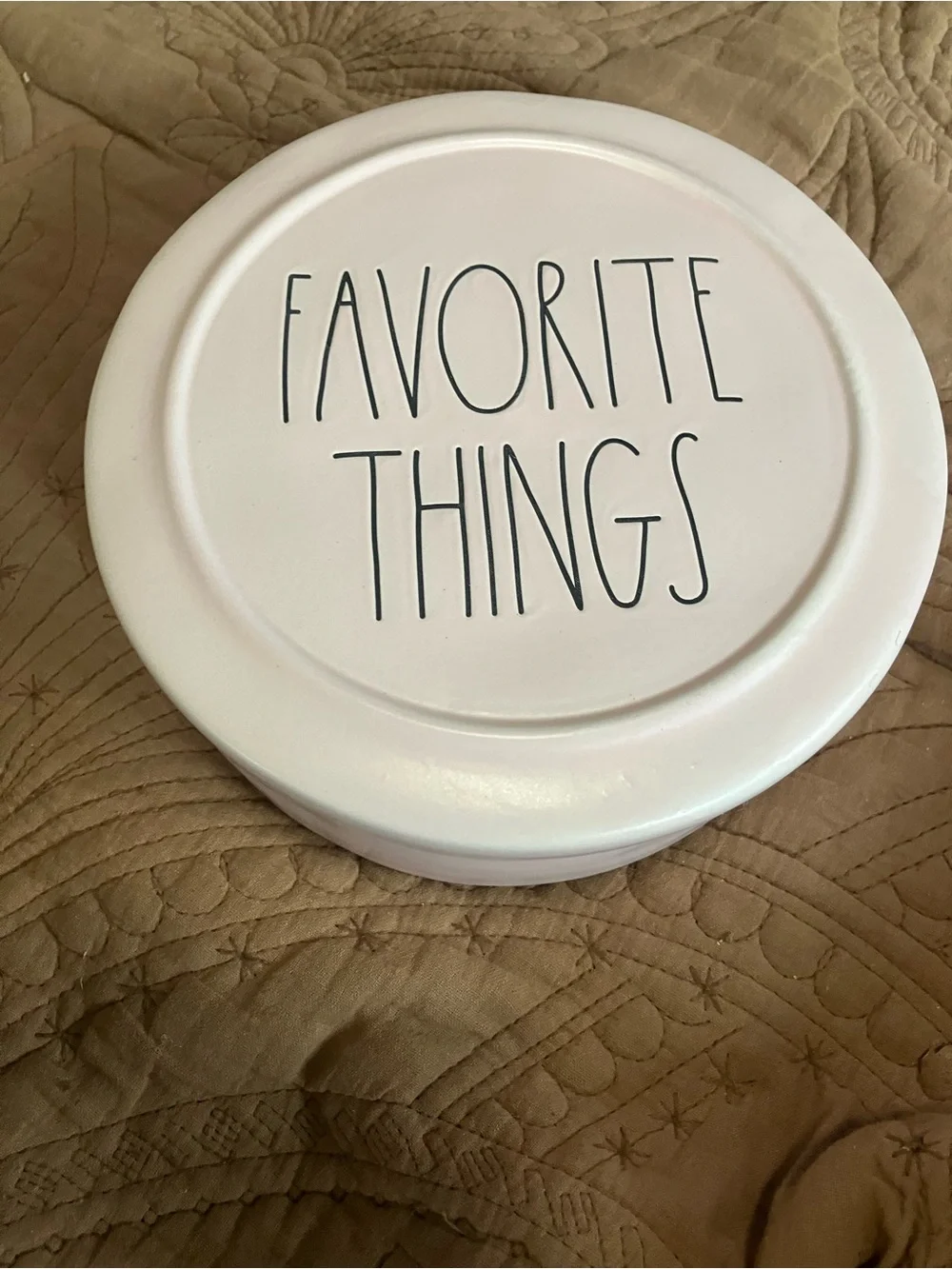 'Rae Dunn Favorite Things' Round Ceramic Box in Pale Pink